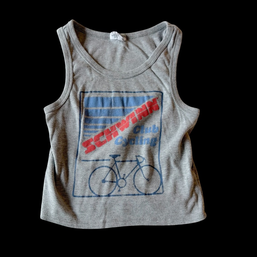 Schwinn Club Cycling Tank Top Grayson Threads Gray Crop Sleeveless M